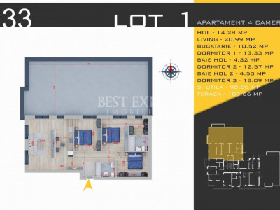 4 camere Direct Dezvoltator -Incalzire Pardoseala