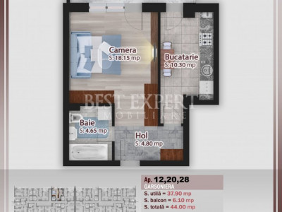 Garsoniera Spatioasa 500 mt STB/Incalzire Pardoseala
