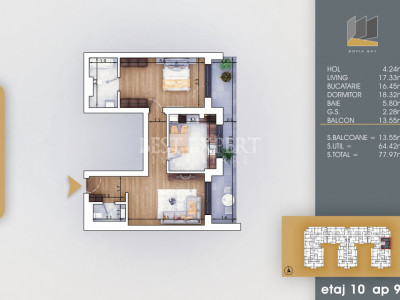 Apartament 2 camere Finisaje Top