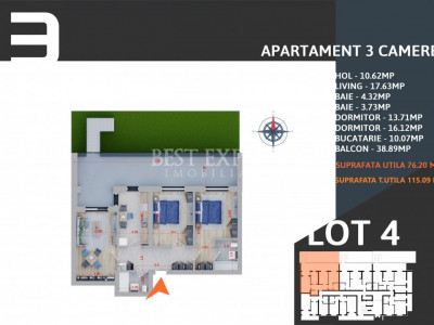 3 Camere Gradina -Acces rapid STB