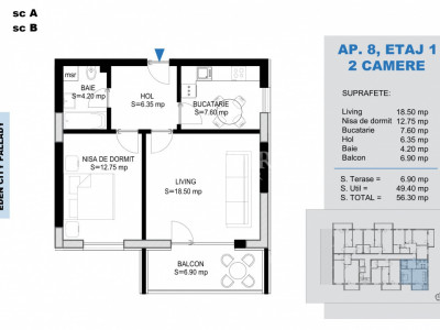 2 Camere Direct Dezvoltator Finisaje Premium 
