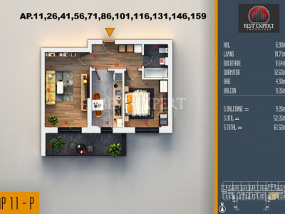 2 Camere Ideal Investitie -Incalzire in pardoseala/Credit Ipotecar 15%