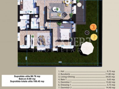 3 Camere cu Gradina -acces rapid STB-5 Min