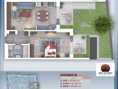 2 camere Direct Dezvoltator cu Gradina- 7 min STB