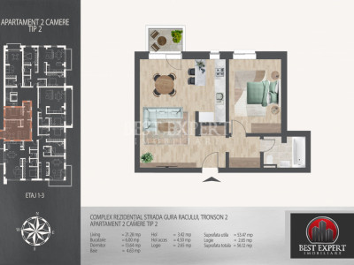 2 camere Zona Linistita -600 mt Metrou N.Teclu