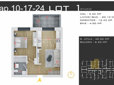 2 Camere Direct Dezvoltator-Incalzire in pardoseala Parcare Bonus