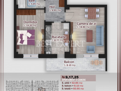 2 camere – Confort premium într-un spațiu echilibrat-5 min STB