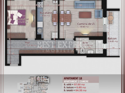 2 Camere Direct Dezvoltator -Incalzire in Pardoseala/Parcare inclusa