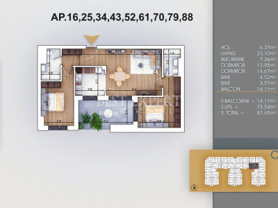Apartament 3 camere spatios -5 min N.Teclu/Credit ipotecar 15%