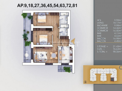3 camere decomandate 5 min N.Teclu