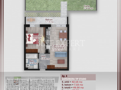 2 Camere cu Gradina Direct Dezoltator