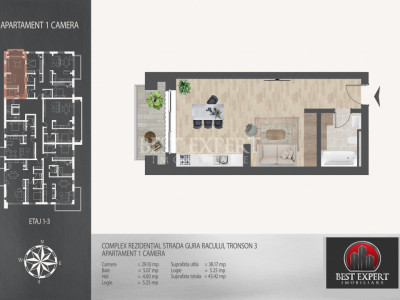Garsoniera Ideal Investitie -7 minute metrou N.Teclu