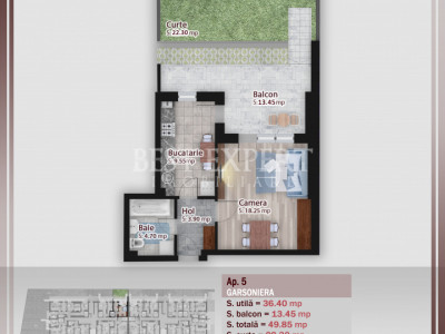 Garsoniera cu Gradina 500 mt STB/Zona Linistita