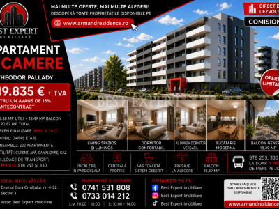 🔑Confortul începe cu o alegere inspirată |3 camere |Th Pallady| Parcare la 50%