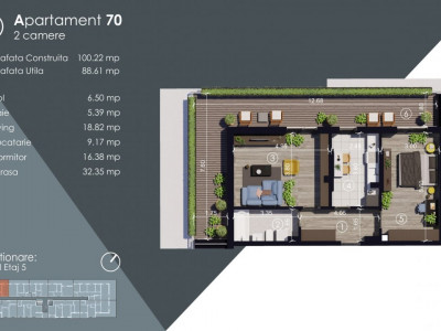 Apartament 2 camere decomandate Suprafata generoasa Titan Parcul Teilor
