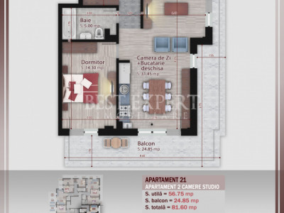 2 Camere Incalzire in Pardoseala -600 mt STB
