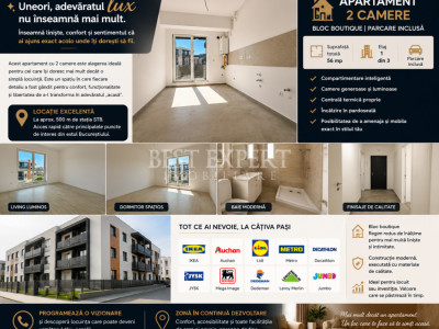 🏡 2 Camere Premium | Parcare Inclusă | Încălzire în Pardoseală | Bloc Boutique