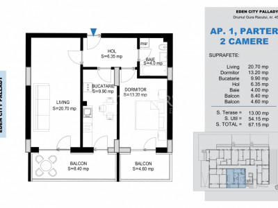 2 Camere decomandate | Încălzire în Pardoseală | Comision 0% | Pallady