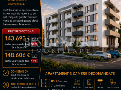 ⭐ COMISION 0% | 3 Camere | Bloc Boutique | Theodor Pallady| Bonus Parcare 