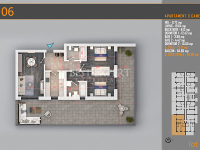 3 Camere| Terasa Spatioasa |Ideal Familie | Comision 0% | Bloc Nou
