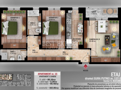 Ideal Familie Apartament cu 3 Camere Pallady | Confort si Calitate