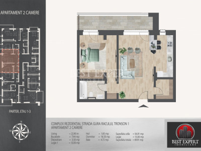 2 Camere | Direct Dezvoltator | Încălzire Pardoseala