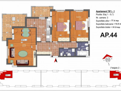 3 camere Zona linistita-Mutare Rapida/Finalizare Decembrie 2024