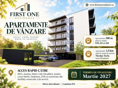 2 Camere | Grădină Generoasă | Parcare inclusa |Bloc Boutique | Comision 0%