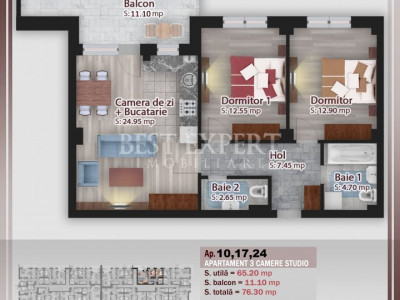 3 Camere Luminos | Balcon Generos | Ansamblu Modern