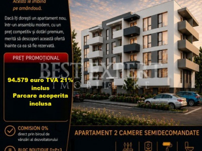 2 Camere | Parcare Inclusă | Avans 50 % | Bloc Intim | Pallady | Comision 0%