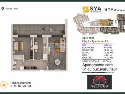 2 Camere | Direct Dezvoltator | Bloc Intim | Parcare Inclusă la Avans 25% 
