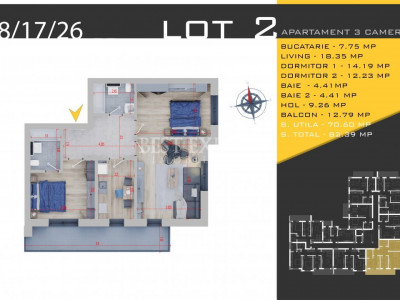 Ideal familie -3 camere decomandate-Parcare Bonus 