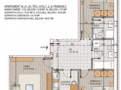 Departe de agitatie si aproape de facilitati -3 camere decomandate