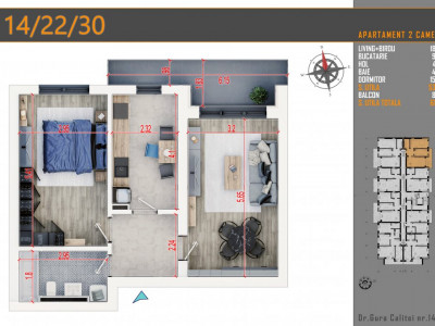 2 Camere Moderne -500 m fata de STB-Credit Ipotecar 15%