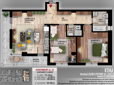 Ideal Familie Apartament 3 Camere cu geam la baie